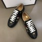 Replica Gucci Fashion Desgin Leather Sneaker Black and gold bee embroidery with black sole MS02236