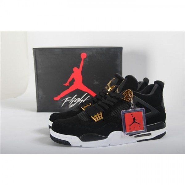 High Quality 2018 Air Jordan 4 Suede Royalty In Blak/Metallic Gold C8E69CE95D8E