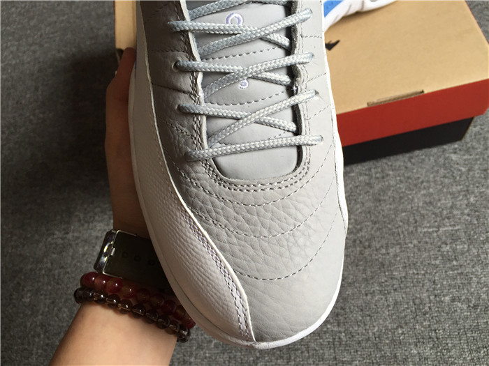 Air Jordan 12 Grey Blue White High-Top Men Sneakers