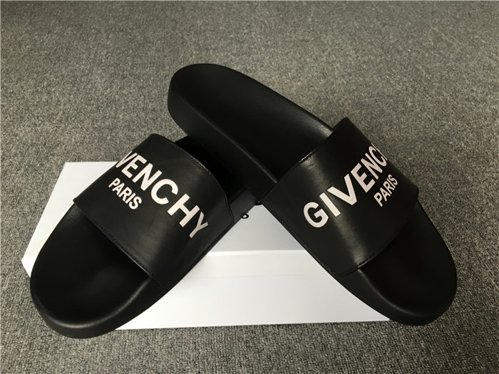 Givenchy Logo Polyurethane Slide Sandals in Black