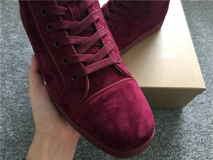 Limited Version Christian Louboutin Louis Orlato Merlot Suede Sneakers