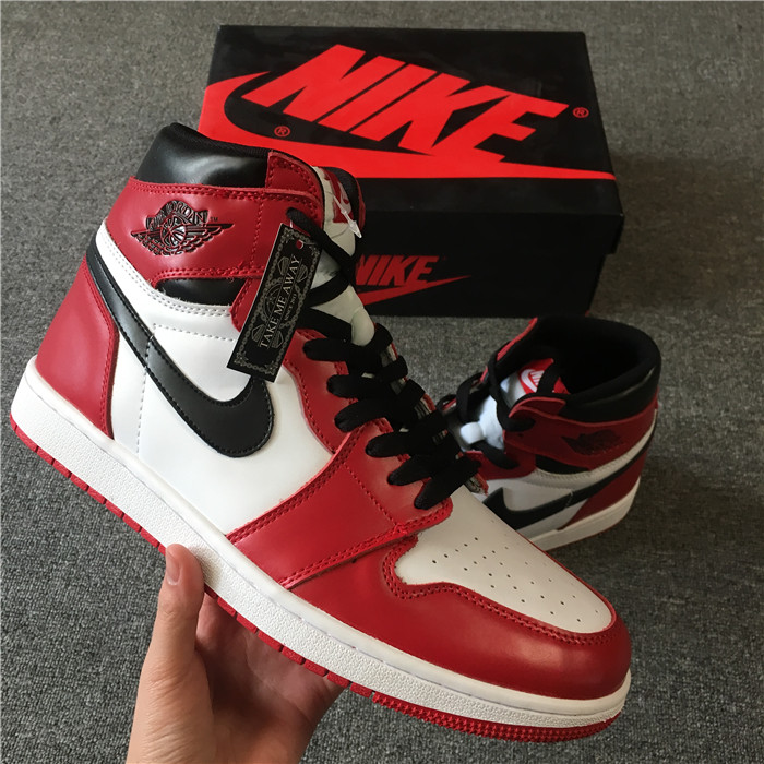 UA Air Jordan 1 White/Black-Red Retro Box Men Sneaker on sale