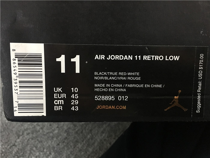 UA Air Jordan 11 Low Bred 528895-012