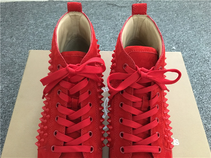 Christian Louboutin Red Louis Spikes Men's Flat Sneakers