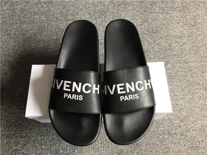 Givenchy Logo Polyurethane Slide Sandals in Black