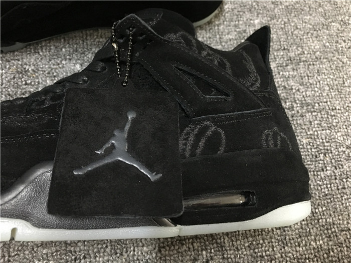 In Stock!!! KAWS x Air Jordan 4 Black Suede Mens Sneakers