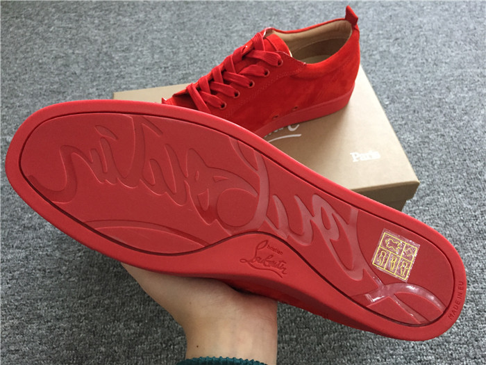 Christian Louboutin Red Louis Junior Spikes Men's Flat Sneakers