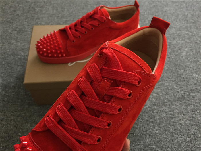 Christian Louboutin Red Louis Junior Spikes Men's Flat Sneakers