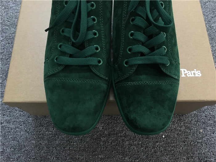 Limited Version Christian Louboutin Louis Junior Green Men's Flat Sneakers