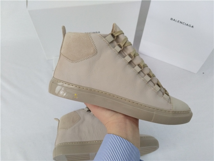 Balenciaga Sprayed Suede Arena High-Top Sneakers-Light Taupe