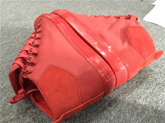 Balenciaga Sprayed Suede Arena High-Top Sneakers-Red