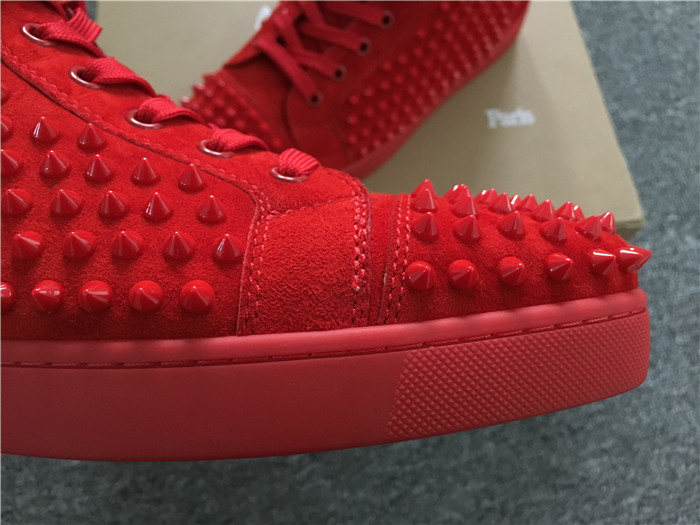 Christian Louboutin Red Louis Spikes Men's Flat Sneakers