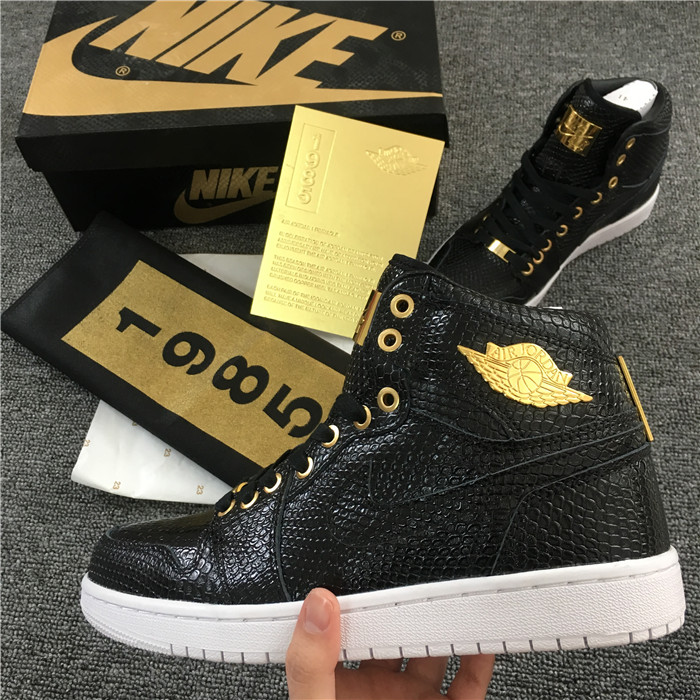 Air Jordan 1 Pinnacle Black/Black-Metallic Gold-White Men Sneaker