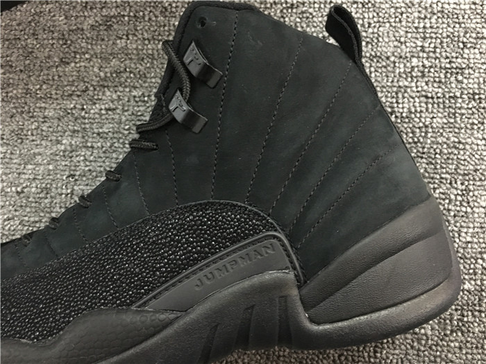 UA 2017 Air Jordan 12 OVO Black/Black-Metallic Gold Sneakers