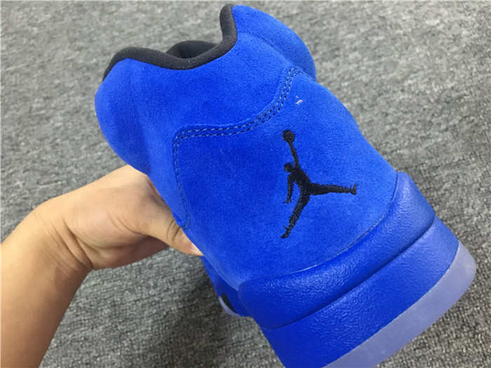 Air Jordan 5 Blue Suede Men Sneakers