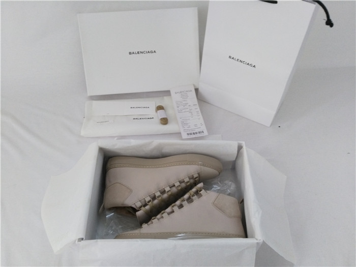 Balenciaga Sprayed Suede Arena High-Top Sneakers-Light Taupe