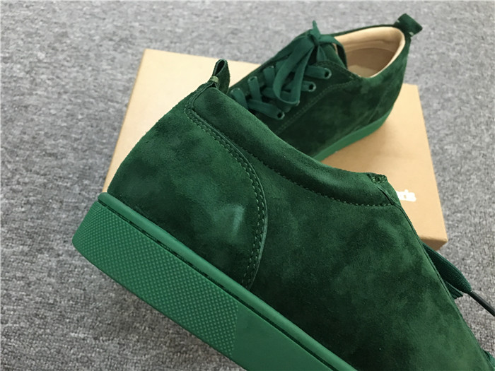 Limited Version Christian Louboutin Louis Junior Green Men's Flat Sneakers