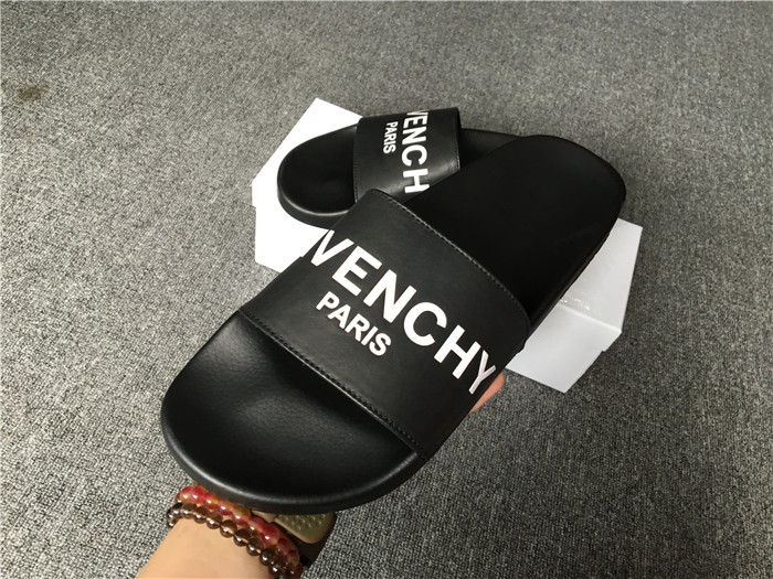 Givenchy Logo Polyurethane Slide Sandals in Black