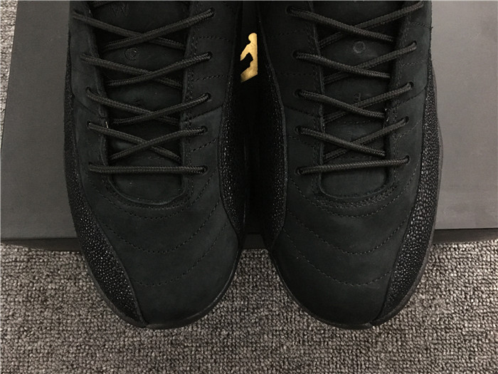 UA 2017 Air Jordan 12 OVO Black/Black-Metallic Gold Sneakers