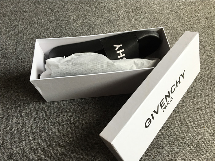 Givenchy Logo Polyurethane Slide Sandals in Black