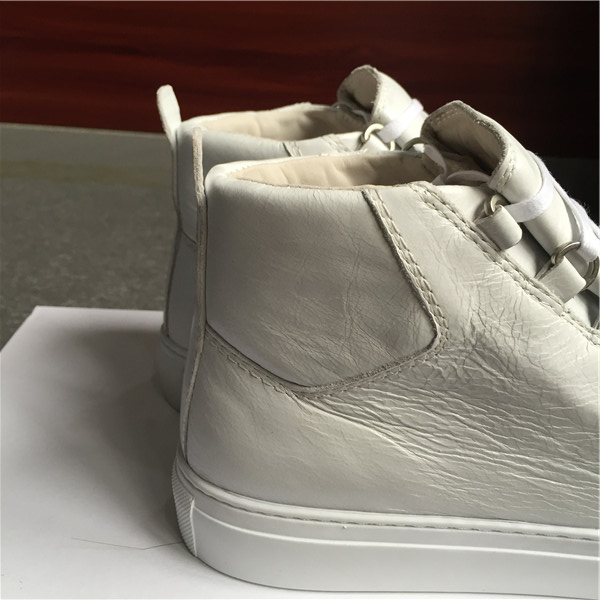 Super Perfect Balenciaga Arena Creased Leather Sneakers White