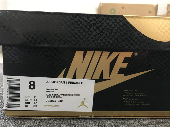 Air Jordan 1 Pinnacle Black/Black-Metallic Gold-White Men Sneaker