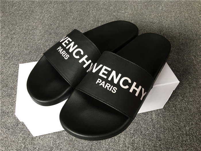 Givenchy Logo Polyurethane Slide Sandals in Black