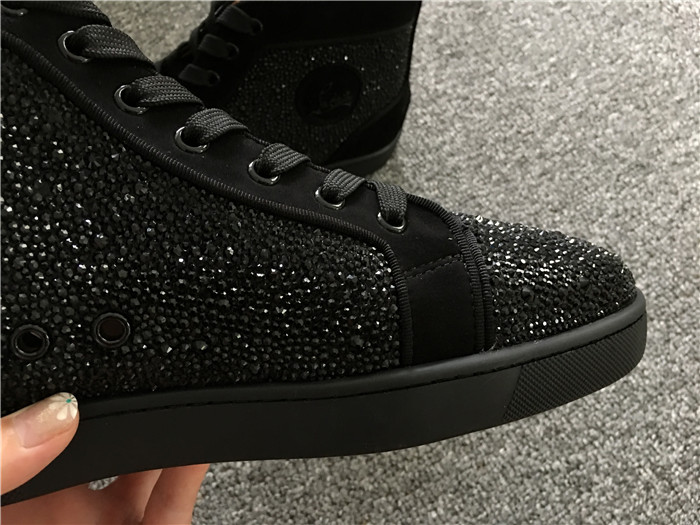 Christian Louboutin Louis Strass Black Men's Flat Sneakers