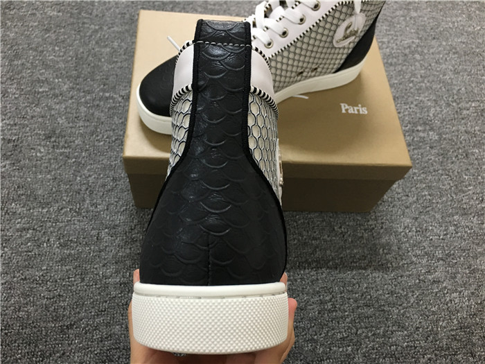 Super Perfect Christian Louboutin Louis Orlato Nappa Black White Sneakers