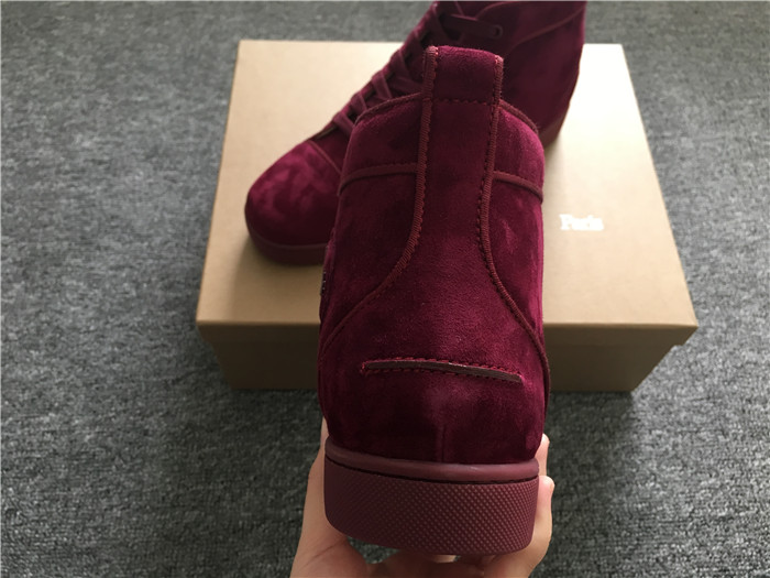 Limited Version Christian Louboutin Louis Orlato Merlot Suede Sneakers