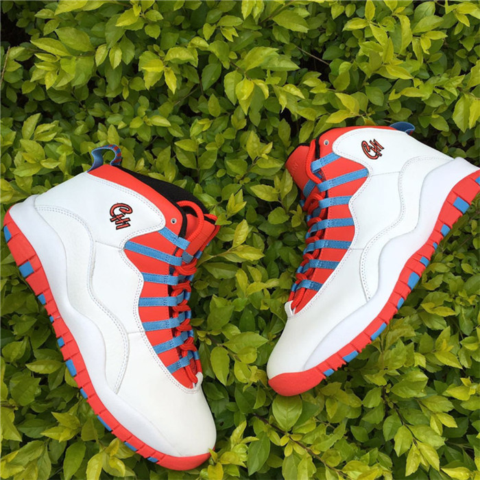 Air Jordan 10 Retro X Chicago Flag 2016 Bright Crimson Men Sneakers