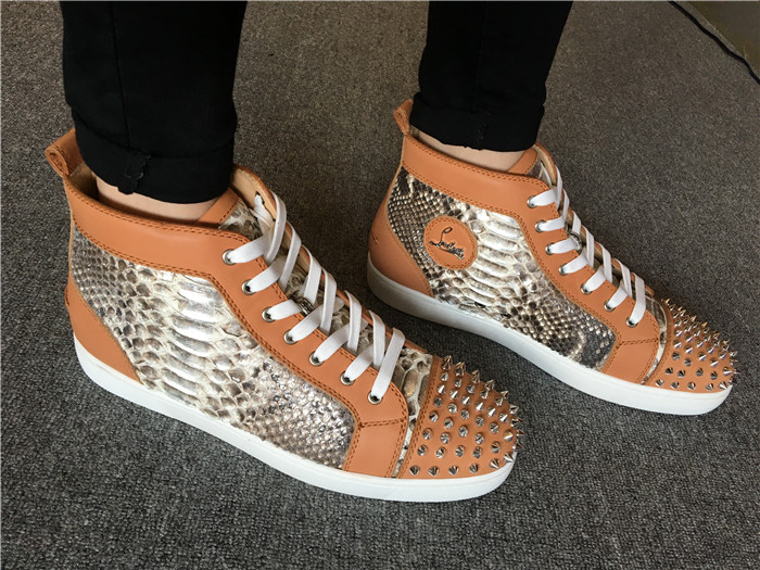 Pre-sale Limited Version Christian Louboutin Real Python Rantus Orlanto Sneakers with Silver Spikes