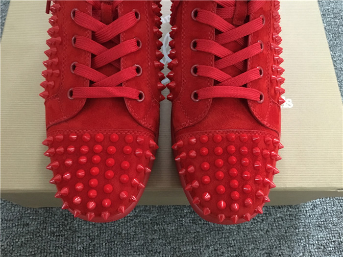 Christian Louboutin Red Louis Spikes Men's Flat Sneakers