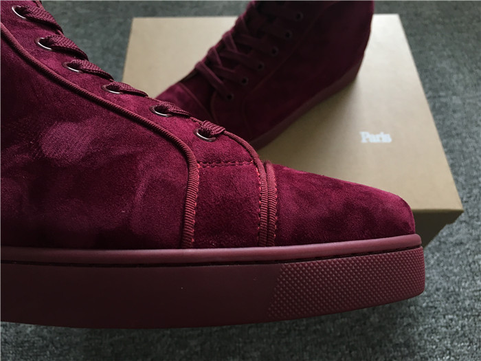 Limited Version Christian Louboutin Louis Orlato Merlot Suede Sneakers