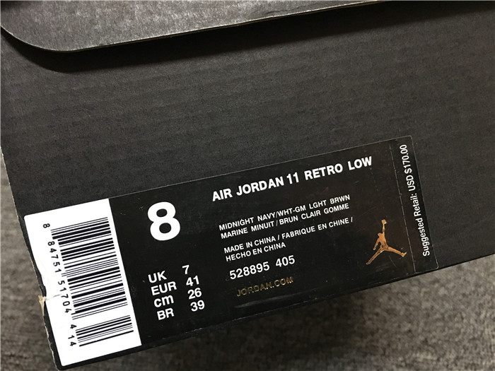 UA Air Jordan 11 Low Navy / Gumsole Rumored Men Sneakers 