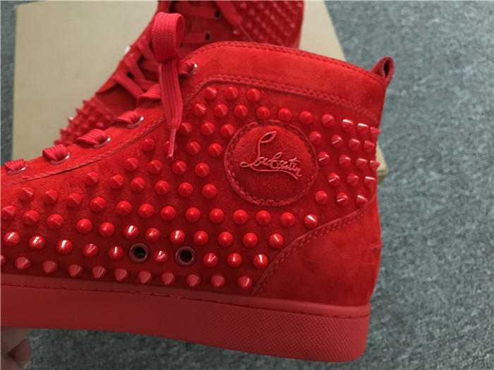 Christian Louboutin Red Louis Spikes Men's Flat Sneakers