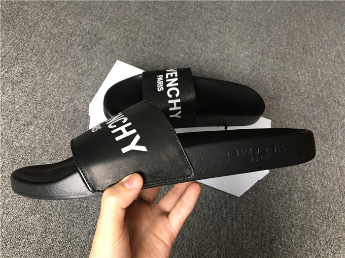 Givenchy Logo Polyurethane Slide Sandals in Black