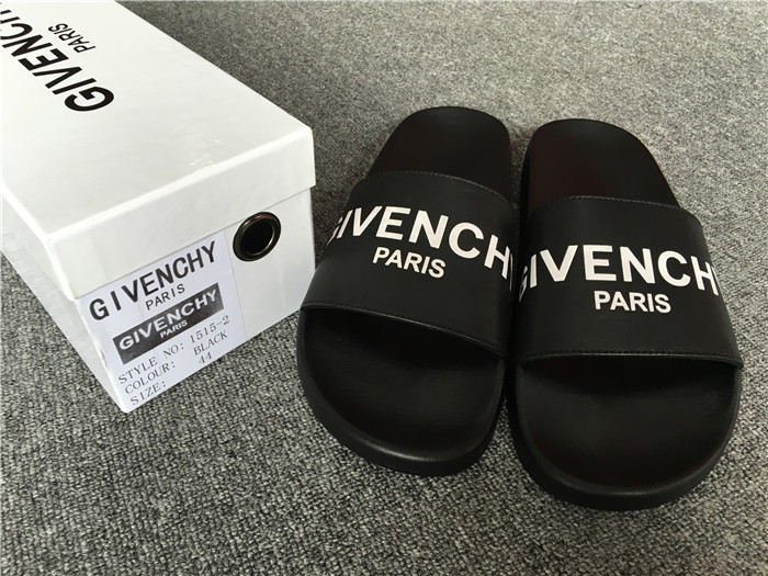 Givenchy Logo Polyurethane Slide Sandals in Black