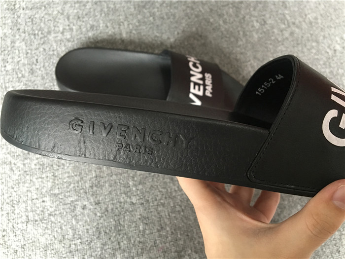 Givenchy Logo Polyurethane Slide Sandals in Black