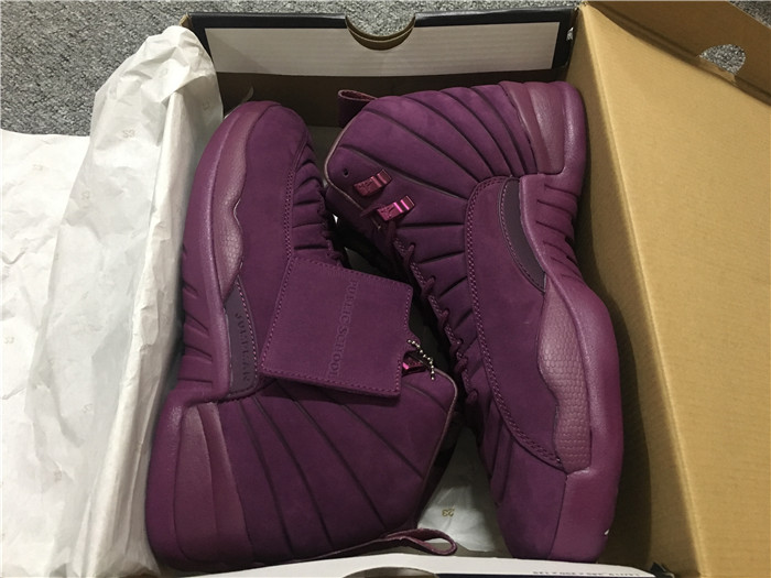 Instock!!! PSNY X Air Jordan 12 Burgundy Men Sneakers