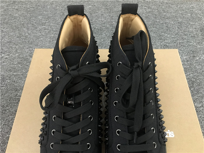 Christian Louboutin Black Louis Spikes Orlato Men's Flat Sneakers