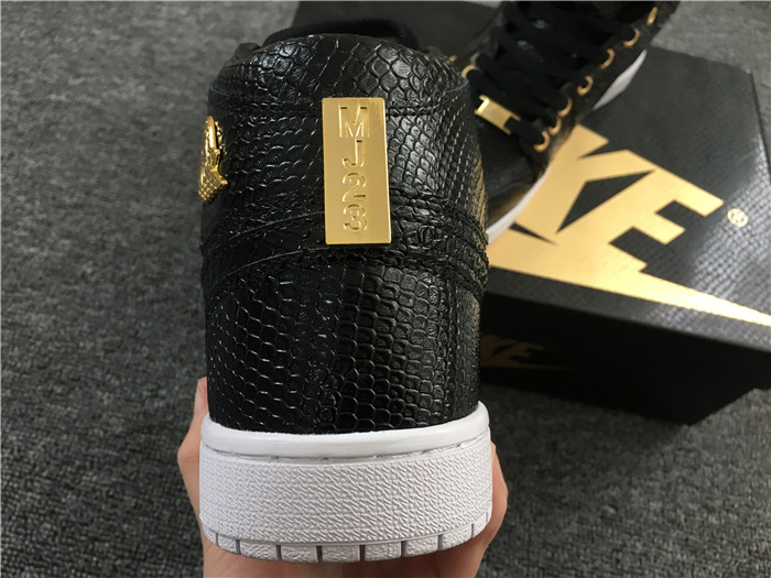 Air Jordan 1 Pinnacle Black/Black-Metallic Gold-White Men Sneaker