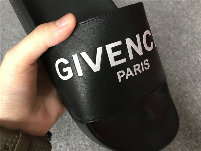 Givenchy Logo Polyurethane Slide Sandals in Black