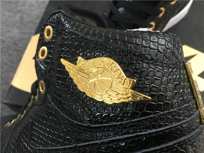 Air Jordan 1 Pinnacle Black/Black-Metallic Gold-White Men Sneaker