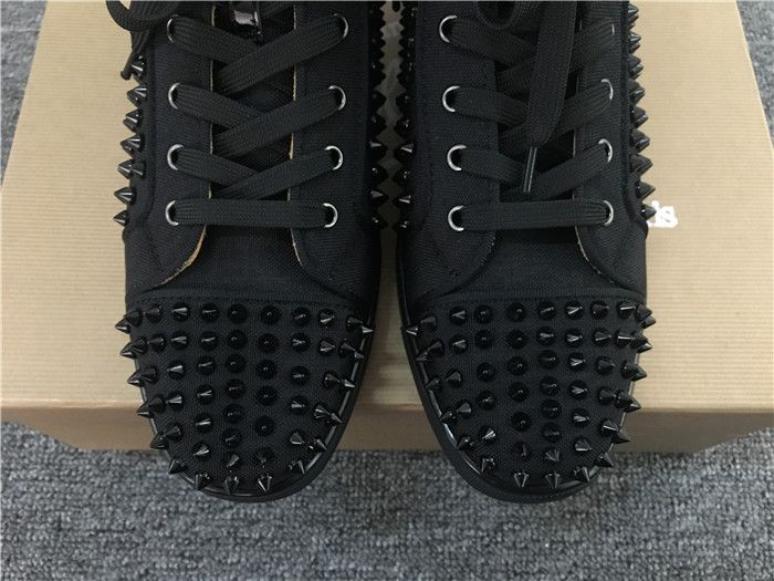 Christian Louboutin Black Louis Spikes Orlato Men's Flat Sneakers