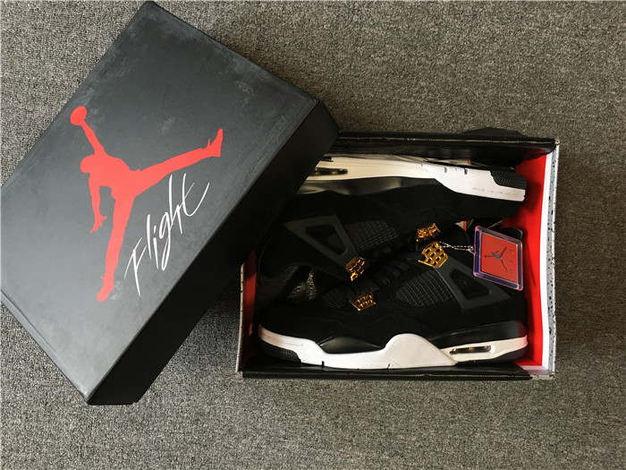 INSTOCK NOW!!! Upcoming Air Jordan 4 Suede Royalty in Blak/Metallic Gold