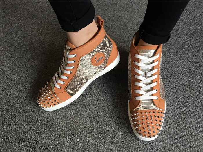 Pre-sale Limited Version Christian Louboutin Real Python Rantus Orlanto Sneakers with Silver Spikes