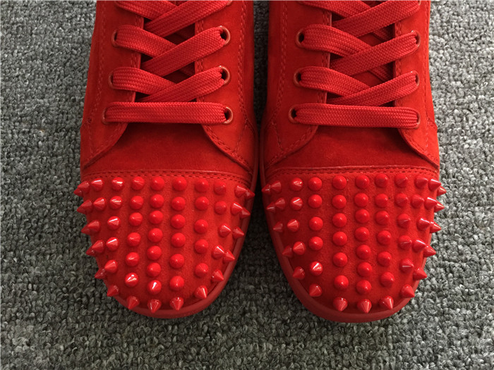 Christian Louboutin Red Louis Junior Spikes Men's Flat Sneakers