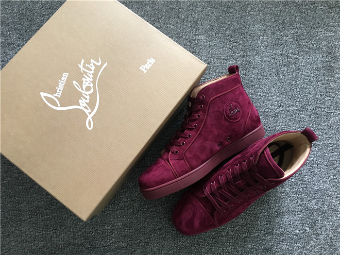 Limited Version Christian Louboutin Louis Orlato Merlot Suede Sneakers