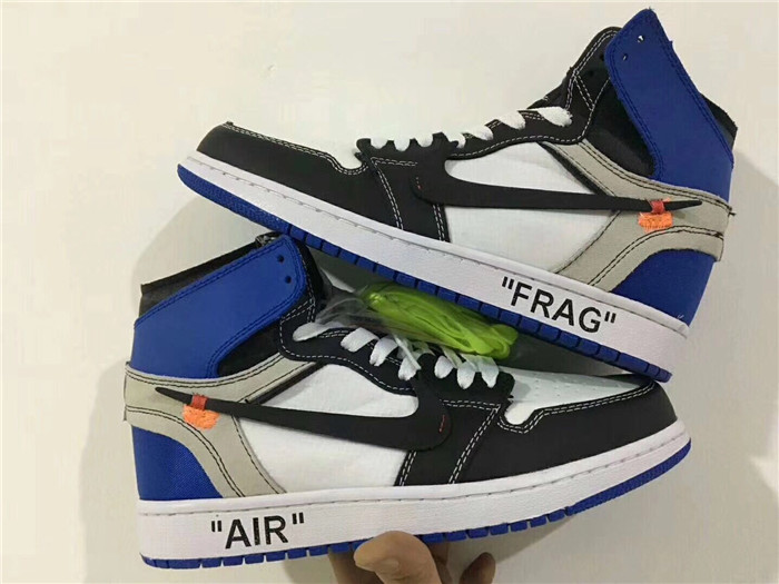 Vigril Abloh x Fragment Design x Air Jordan 1 Royal Blue Sneakers